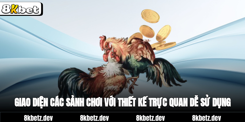Giao diện các sảnh chơi với thiết kế trực quan, dễ sử dụng